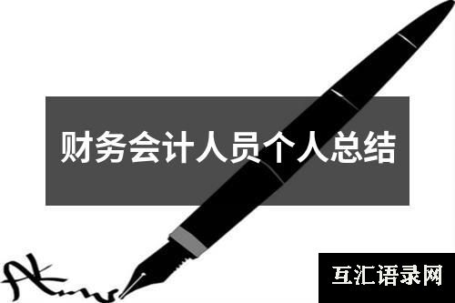 财务会计人员个人总结