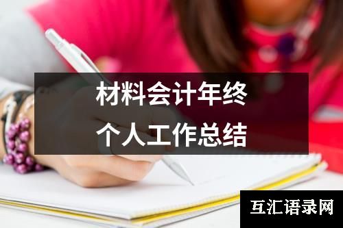 材料会计年终个人工作总结