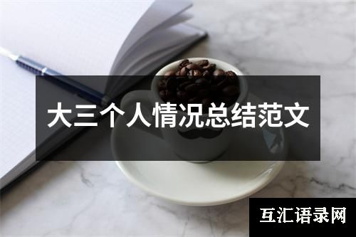 大三个人情况总结范文