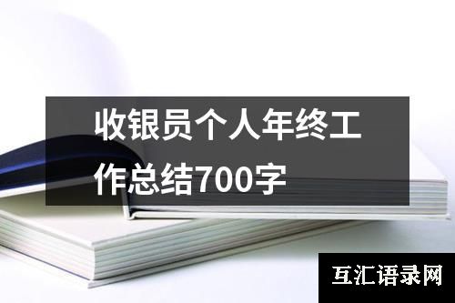 收银员个人年终工作总结700字