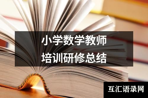 小学数学教师培训研修总结