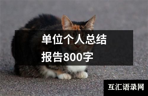 单位个人总结报告800字