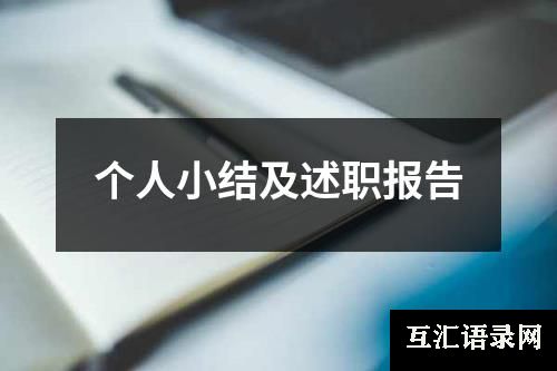 个人小结及述职报告