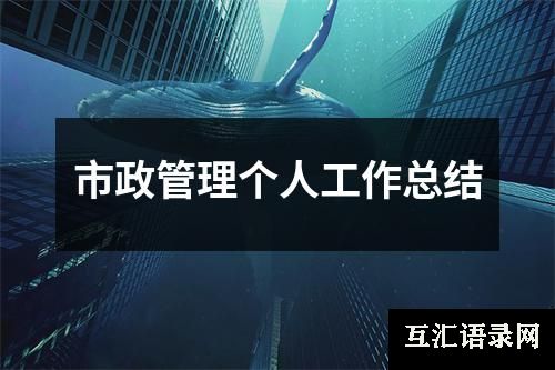 市政管理个人工作总结