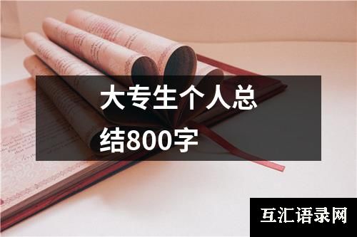 大专生个人总结800字