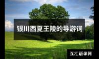 关于银川西夏王陵的导游词（共7篇）