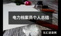 关于电力档案员个人总结（推荐14篇）