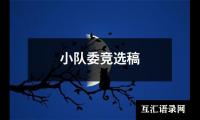 关于小队委竞选稿（整理15篇）