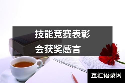 技能竞赛表彰会获奖感言