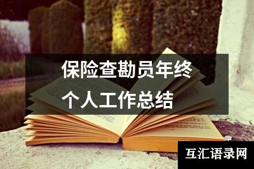 保险查勘员年终个人工作总结