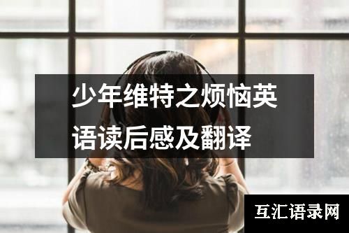 少年维特之烦恼英语读后感及翻译