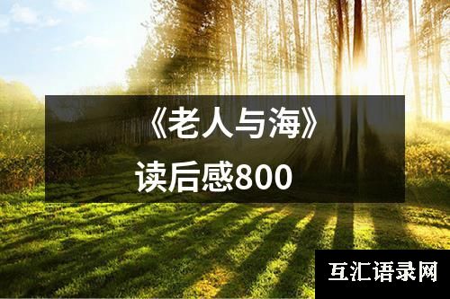 《老人与海》读后感800