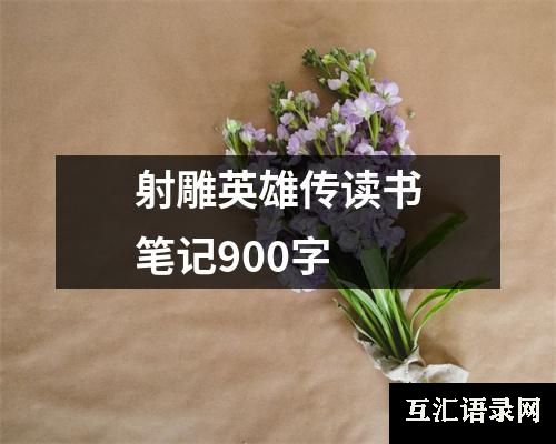 射雕英雄传读书笔记900字