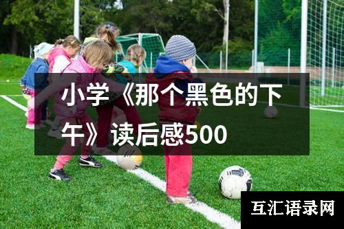 小学《那个黑色的下午》读后感500