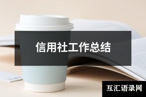 信用社工作总结