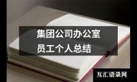 关于集团公司办公室员工个人总结（整理15篇）