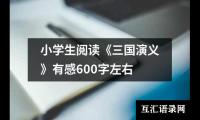 小学生阅读《三国演义》有感600字左右