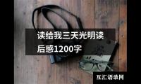 关于读给我三天光明读后感1200字（整理17篇）