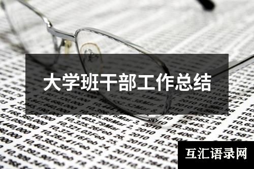 大学班干部工作总结