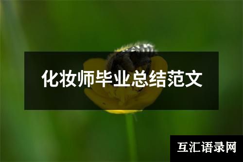 化妆师毕业总结范文