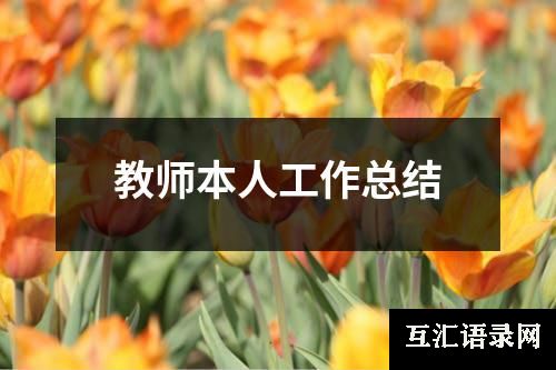 教师本人工作总结