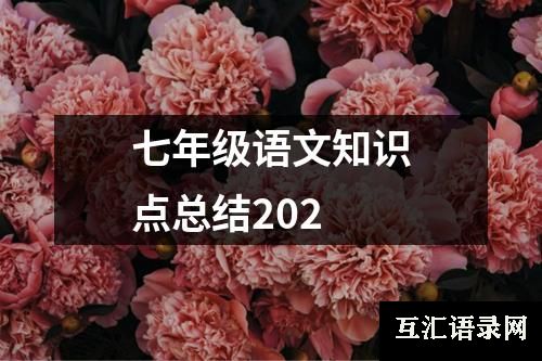 七年级语文知识点总结202