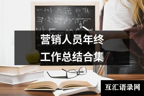 营销人员年终工作总结合集