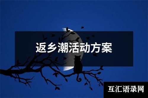 返乡潮活动方案