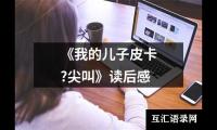 关于《我的儿子皮卡?尖叫》读后感（共13篇）