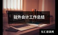 关于驻外会计工作总结（精选19篇）