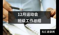 12月运动会班级工作总结