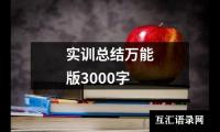 关于实训总结万能版3000字（共16篇）