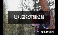 关于幼儿园公开课总结（推荐15篇）