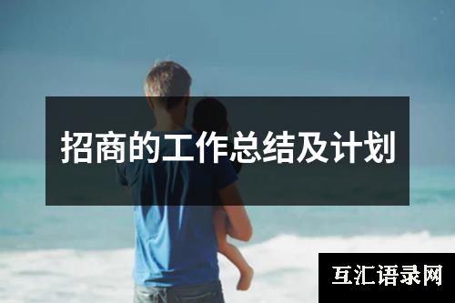 招商的工作总结及计划