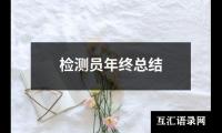 关于检测员年终总结（精选16篇）