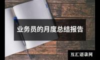 关于业务员的月度总结报告（整理15篇）