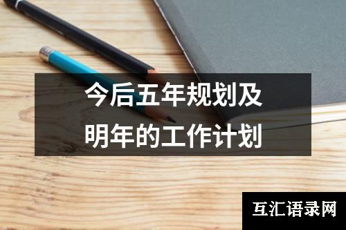 今后五年规划及明年的工作计划