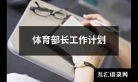 关于体育部长工作计划（共12篇）