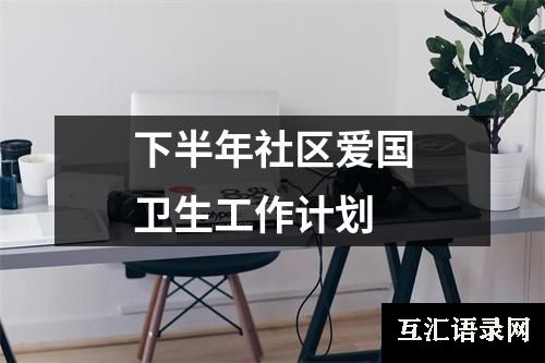 下半年社区爱国卫生工作计划