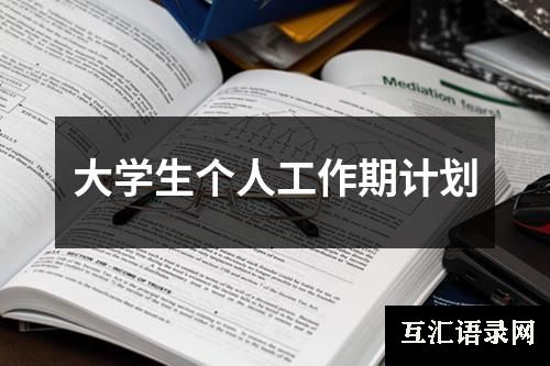 大学生个人工作期计划