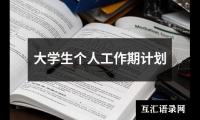 关于大学生个人工作期计划（精选12篇）