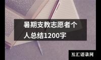 关于暑期支教志愿者个人总结1200字（精选16篇）