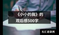 关于《小小的我》的观后感500字（推荐13篇）