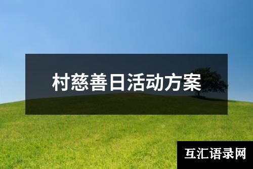 村慈善日活动方案