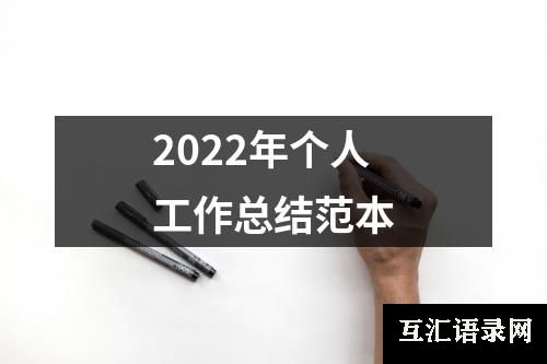 2022年个人工作总结范本