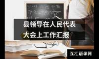 关于县领导在人民代表大会上工作汇报（锦集5篇）