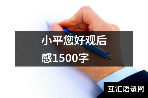 小平您好观后感1500字