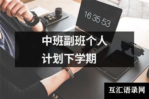 中班副班个人计划下学期