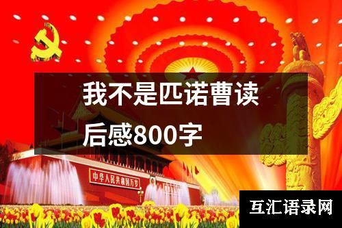 我不是匹诺曹读后感800字