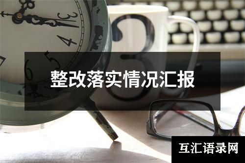 整改落实情况汇报